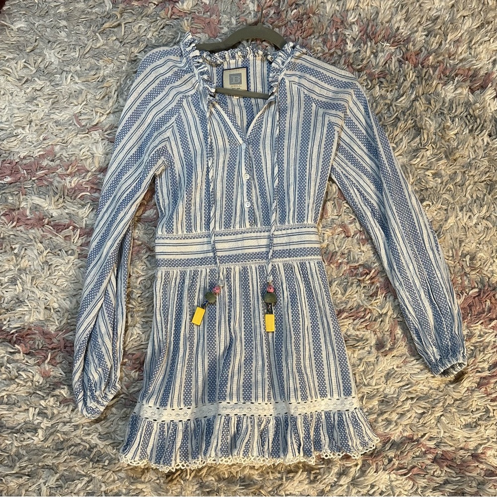 Bell by ALICIA BELL blue and white striped sundress XS